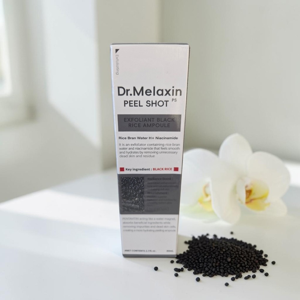 Dr. Melaxin Peel Shot Exfoliant Black Rice Ampoule 2.7 fl oz (80 ml) Niacinamide